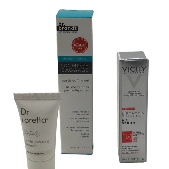 DR LORETTA CLEANSER, DR BRANDT EYE DE PUFFING GEL SERUM (BUNDLE) - Picture 1 of 4